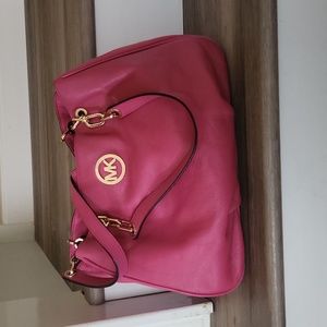 Michael Kors leather pink tote
